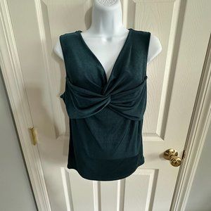 Green Envelope Sleeveless Blouse